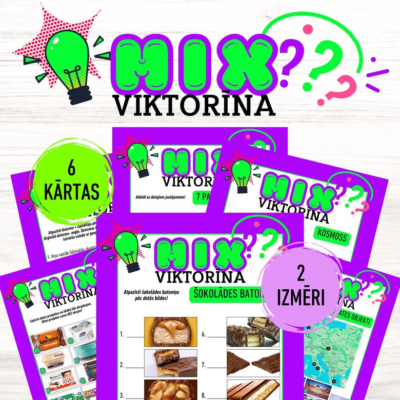 Spēle "MIX viktorīna", digitāls PDF fails
